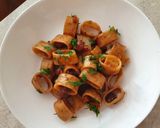 A picture of step 5 of Calamarata with Octopus Ragù.