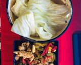 A picture of step 3 of Cabbage rolls and veggies.
