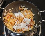 A picture of step 6 of Tricolour Pulav. 🇮🇳.