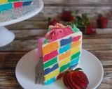 Foto langkah ke 10 dari resep Rainbow Checkerboard cake, edisi lebaran.