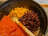 Mexican black bean and sweetcorn soup