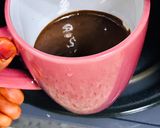 A picture of step 3 of 2 minutes microwave mug brownie with chocolate lava.