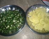 A picture of step 4 of Aloo bhindi fry.
