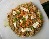 A picture of step 3 of Leftover rajma in pinwheel form.