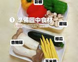 輕食彩虹時蔬炒雙菇的食譜步驟1照片