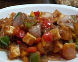 A picture of step 7 of Dry chilli paneer.