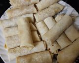 A picture of step 19 of Spring rolls with kimchi salad and schezwan sauce dip.