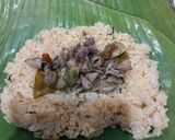 Foto langkah ke 5 dari resep Nasi Bakar Cumi Asin.