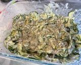 Une image de l'étape 10 de Flan de courgettes au bœuf, oignon de roscoff et romarin.