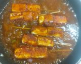 A picture of step 6 of Paneer satay stick restaurant style.