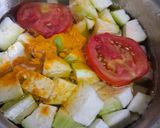 A picture of step 2 of Lauki Chana dal (no onion no garlic).