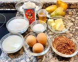 Foto del paso 1 de la receta: Pastel de chocolate y pera caramelizada al ron