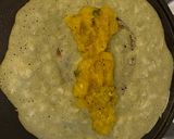 A picture of step 5 of Pesarattu masala dosa.