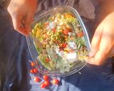 A picture of step 5 of Pesto creamy veggie salad.