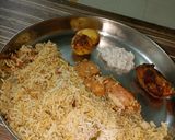 A picture of step 6 of Hyderabadi chicken dum biryani.