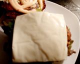 A picture of step 5 of My Hot Sandwich cheese topped Toasted Barm with Chicken etc 🥰.