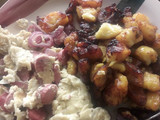 Blessing’s Fried sauté egg & sausages and plantain