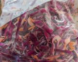 A picture of step 6 of Modified Asian dressing (no soy) slaw.