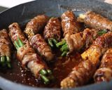 Foto langkah ke 7 dari resep Beef Enoki & Vegetables Roll Devina Hermawan.