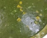 A picture of step 9 of Winter homemade palak saag, peas, corn soup.