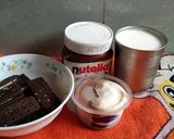 A picture of step 1 of Bourbon Nutella Milkshake.