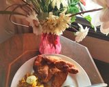 A picture of step 5 of Crispy fried fish with stir fry prawns and dip.