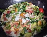 A picture of step 4 of Pasta Primavera.