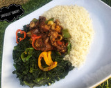 A picture of step 6 of Cow heart sauce,steam rice grits and steam hospital.