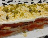 Foto del paso 11 de la receta: Pastel Frío de Salmón, Pimientos de Piquillo y Huevo Mimosa