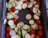 A picture of step 1 of Feta Pasta with Cherry Tomatoes and Zucchini.
