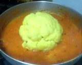 A picture of step 8 of Gobhi Mussalam.