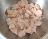 A picture of step 1 of Schezwan Chicken.
