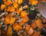A picture of step 7 of Squash and sage pasta - can be vegan.