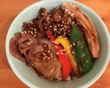 A picture of step 6 of Quick Yakiniku Rice Bowl with Whatever Veggies You Have.