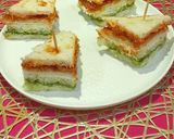 A picture of step 6 of Tri Colour Sandwich.