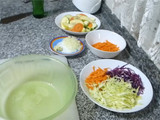 Tempura de frutas e vegetais