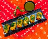 A picture of step 4 of Besan (Khandvi).