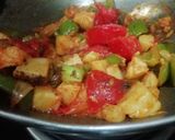 A picture of step 5 of Tricolour Chilli Potato.