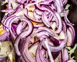 A picture of step 3 of Rainbow coleslaw.