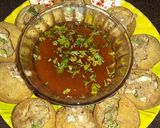 A picture of step 3 of Egg Chaat Panipuri.