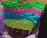 Foto langkah ke 4 dari resep Rainbow cake kukus santan.