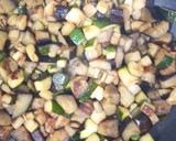 Foto del paso 2 de la receta: Arroz Frito en Aceite de Boletus  con Jamón al Wok con Calabacín y Berenjena a la Mantequilla