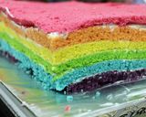 Foto langkah ke 13 dari resep Steamed Rainbow Cake aka Rainbow Cake Kukus.