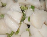 A picture of step 1 of Jeera aloo.