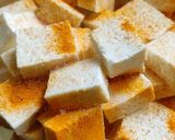 A picture of step 1 of Paneer Capsicum Curry.