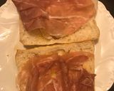 Foto del paso 2 de la receta Un "por dos" en tres minutos.Chapatita de cristal con jamón y tortilla francesa