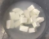A picture of step 1 of Matar Paneer in tomato gravy.