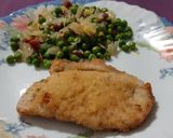 Foto del paso 10 de la receta Milanesa de cerdo en airfryer, con guisantes