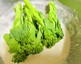 A picture of step 8 of Tempura Udon with Chikuwa and Nanohana (Spring Greens).