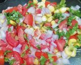 A picture of step 3 of Corn Bhel.